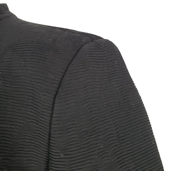 Sandro Paris Black Ribbed Cropped Jacket Minimalist Capsule Wardrobe Classic - Picture 9 of 13